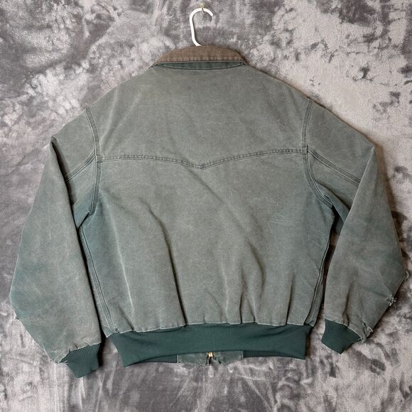 Vintage Carhartt Santa Fe J14 Olive Green Faded Distress Corduroy Collard XL - Picture 8 of 8